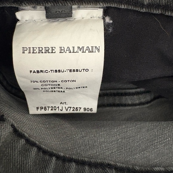 Pierre Balmain grey washed slim biker jeans size 26 fits 30 - Picture 10 of 12